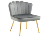 Velvet-Feel Shell Accent Chair - Grey T3398P343000