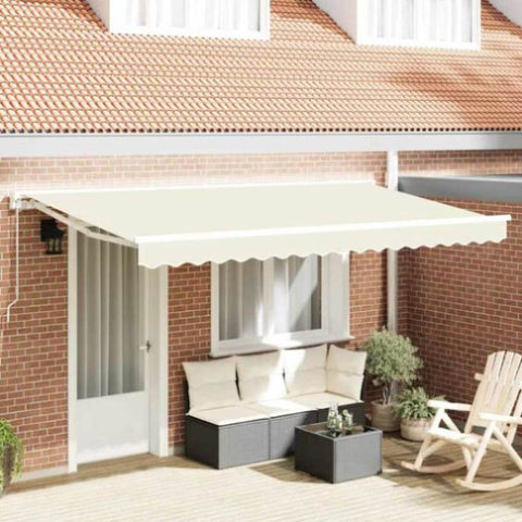 Retractable Awning Manual Cream 400x200 cm Fabric 3329769