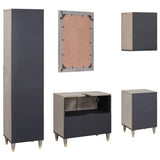 Bathroom Cabinet Set with Drawer 5 pcs Grey Solid Mango Wood 3310156