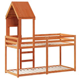 Bunk Bed without Mattress Wax Brown 75x190 cm Small Single Solid Wood Pine 3282009