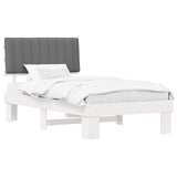 Bed Frame with Upholstered Headboard Light Grey 100 x 200 cm 877513