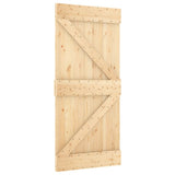 Sliding Door with Hardware Set 95x210 cm Solid Wood Pine 3203175
