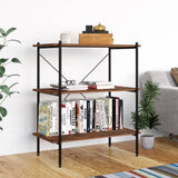 3-Tier Shelving Unit Black and Dark Wood 80x40x92 cm 336341