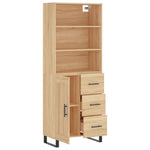 Highboard Sonoma Oak 69.5x34x180 cm Engineered Wood 3190048