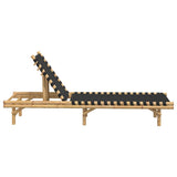 Sun Lounger with Black Woven Webbing 55x200x30 cm Bamboo 4108233