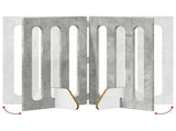 Folding Pet Fence 2 pcs Concrete Grey 100.5 x 38 x 70 cm 8005959