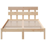 Bed Frame with Headboard Brown 135 x 190 cm Solid Pine wood 872173