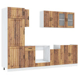 ZNTS 8 Piece Kitchen Cabinet Set Kalmar Old Wood Engineered Wood 3314809