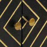 Sideboard Black and Gold 110x30x75 cm Solid Wood Mango 353912