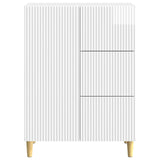 Sideboard High Gloss White 66 x 34.5 x 90 cm Engineered Wood 894629