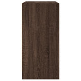 Side Cabinet with Glass Doors Brown Oak 68x37x75.5 cm 836426