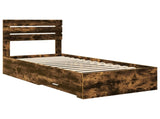 Bed Frame with Drawer with Headboard Manual Engineered Wood 3411687