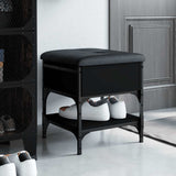 Shoe Bench Black 42x42x45 cm Engineered Wood 835182