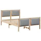 Bed Frame with Headboard Light Grey 120 x 200 cm Fabric 878329