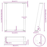 Coffee Table Legs U-Shaped 2 pcs White 28x cm Steel 4012757