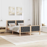 Bed Frame with Headboard Dark Grey 150 x 200 cm Solid Pine Wood 3394284