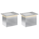Garden Planter with LED 2 pcs Silver 30 x 40 x 30 cm 8008081