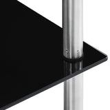 6-Tier Shelf Black 40x40x160 cm Tempered Glass 249512