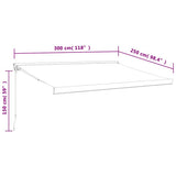 Retractable Awning Orange and Brown 3x2.5 m Fabric and Aluminium 3154541