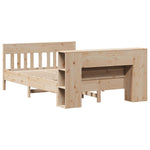 ZNTS Bookcase Bed without Mattress 140x190cm Solid Wood Pine 3323188