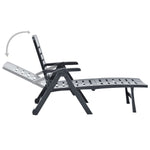 ZNTS Folding Sun Lounger Plastic Anthracite 48756