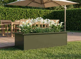 Garden Planter with LED Olive Green 30 x 80 x 30 cm Steel 8008104