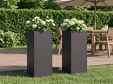 Garden Planter 2 pcs Black 20 x 20 x 75 cm Cold-rolled Steel 8005317