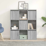 Bookcase Grey Sonoma 89x24x101.5 cm Engineered Wood 860405