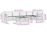Outdoor Sofa Set 6 pcs White 59 x 59 x 37 cm Solid Acacia Wood 3391864