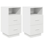 ZNTS Bedside Cabinets 2 pcs with 2 Drawers White 36x36x68 cm 858579