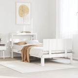 Bed Frame with Headboard without Mattress White 90x190 cm Single 3306073