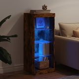 Sideboard with LED Lights Smoked Oak 41x37x100 cm 836732