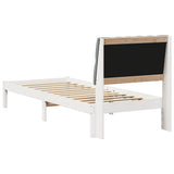 Bed Frame with Upholstered Headboard White 75 x 190 cm 878863