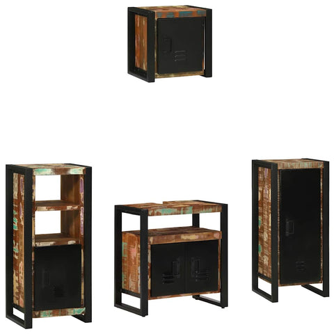 Bathroom Furniture Set 4 pcs Multicolour Solid Reclaimed Wood 3305657