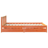 Bed Frame without Mattress Wax Brown 120x190 cm Small Double Solid Wood Pine 3301487
