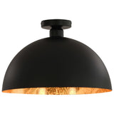 Ceiling Lamps 2 pcs Black and Gold Semi-spherical E27 50873