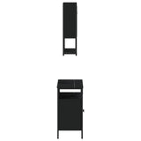 2 Piece Bathroom Furniture Set Black Engineered Wood 3214655