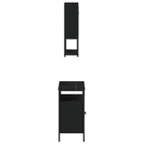 ZNTS 2 Piece Bathroom Furniture Set Black Engineered Wood 3214655