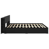 Bed Frame with Storage Black 200 x 200 cm Engineered Wood 3433605