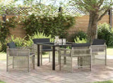 Garden Dining Set 5 pcs Light Grey Powder-Coated Steel 3380665
