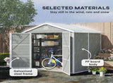 7.9ft x 6.2ft Aluminium Frame and Plastic Wall Shed, with Foundation - Light Grey T3398P315935