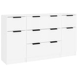 3 Piece Sideboard Set White Engineered Wood 3115820