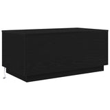 Coffee Table with LED Lights Black Oak 90x50x40 cm 862260