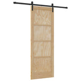 Sliding Door Manual Natural and black 78 x 211 cm 3333164