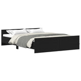 Bed Frame without Mattress Black Oak 160x200 cm Engineered Wood 3329321