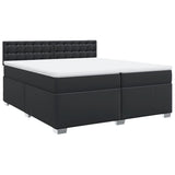 Box Spring Bed with Mattress Black 200x200 cm Faux Leather 3286136