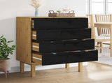 Chest of Drawers OTTA Black 76.5 x 39.5 x 90 cm Solid Pine Wood 42041750