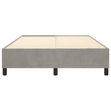 Box Spring Bed Frame Light Grey Double Velvet 3121223