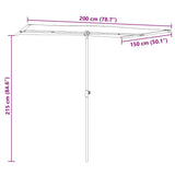 Garden Parasol Taupe Polyester 2x1.5 m Garden Parasol 47339