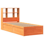 Bed Frame without Mattress Wax Brown 75x190 cm Small Single Solid Wood Pine 3323481